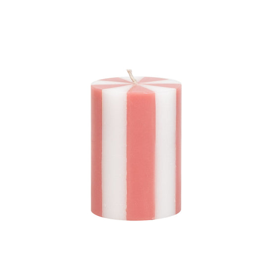Small Pillar Candle - Peachy Pink / White