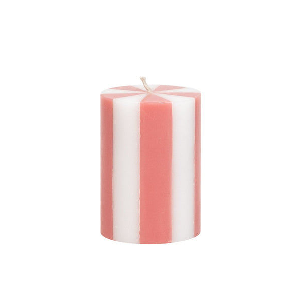 Small Pillar Candle - Peachy Pink / White