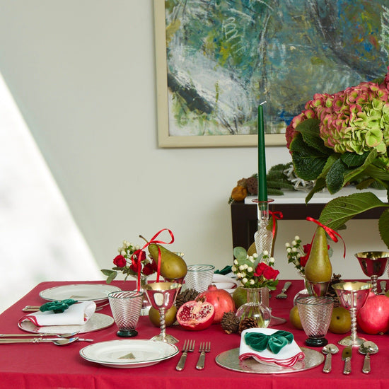 Tall Red Edged Candlesticks