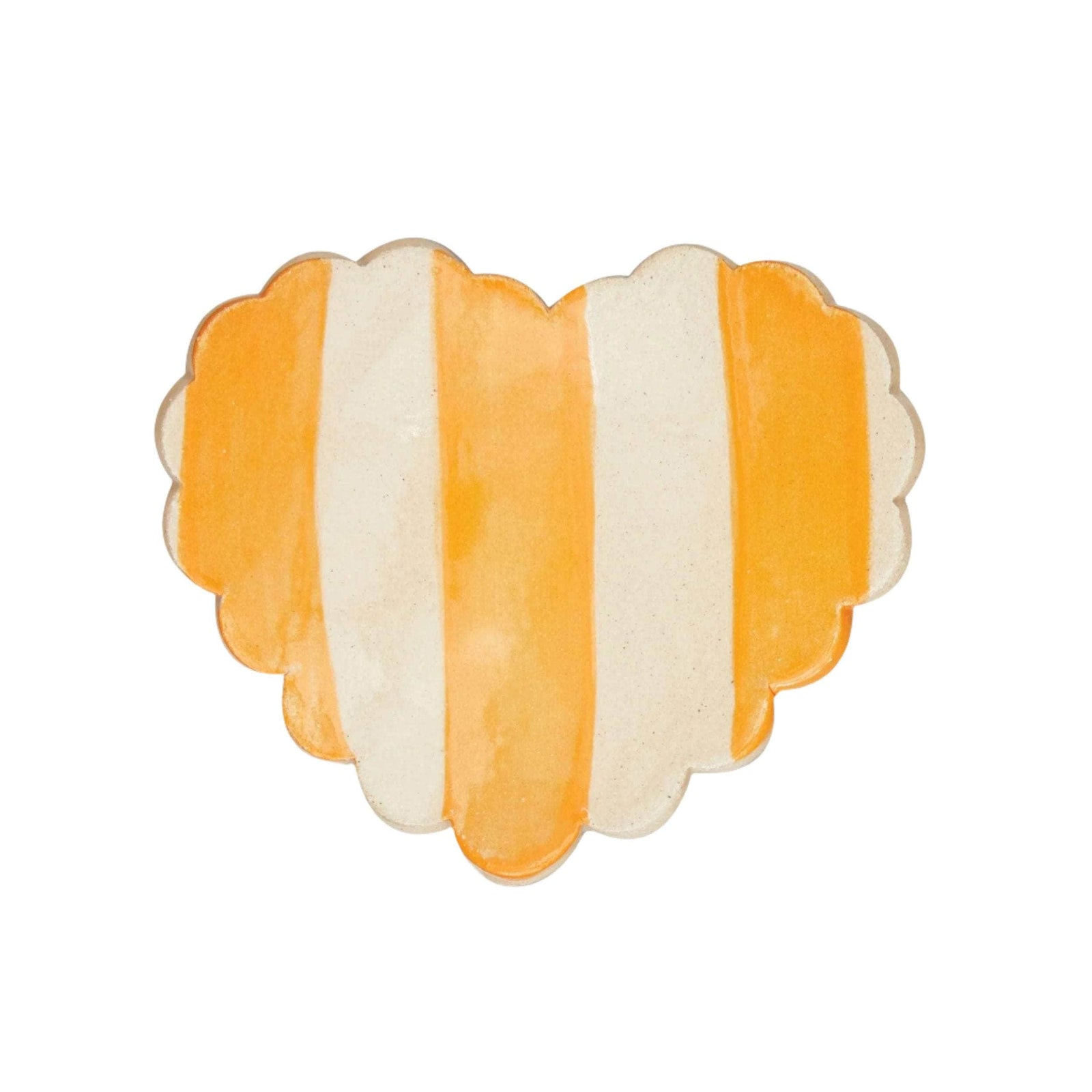 Duci Heart Striped Trinket Dish Orange
