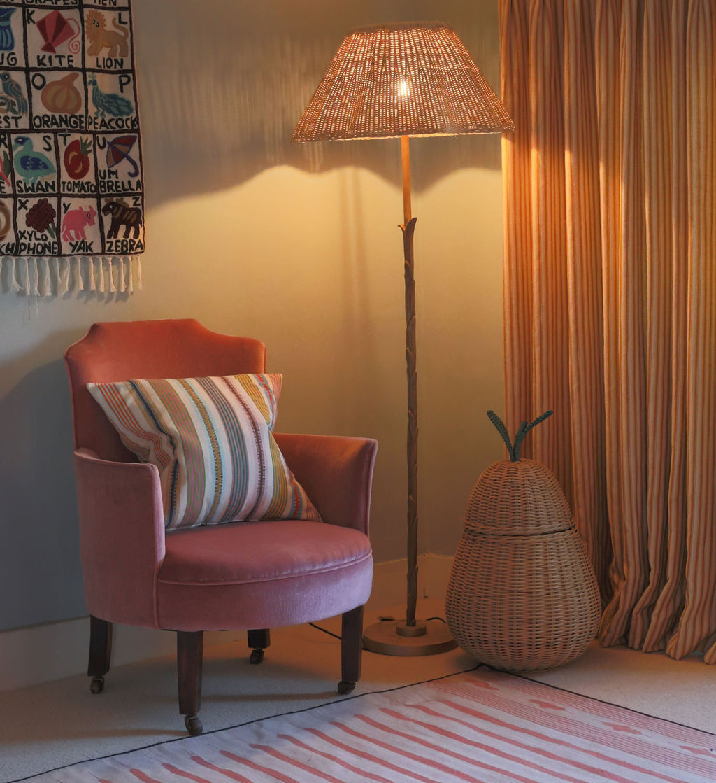 Modern Ticking Fabric - Saffron