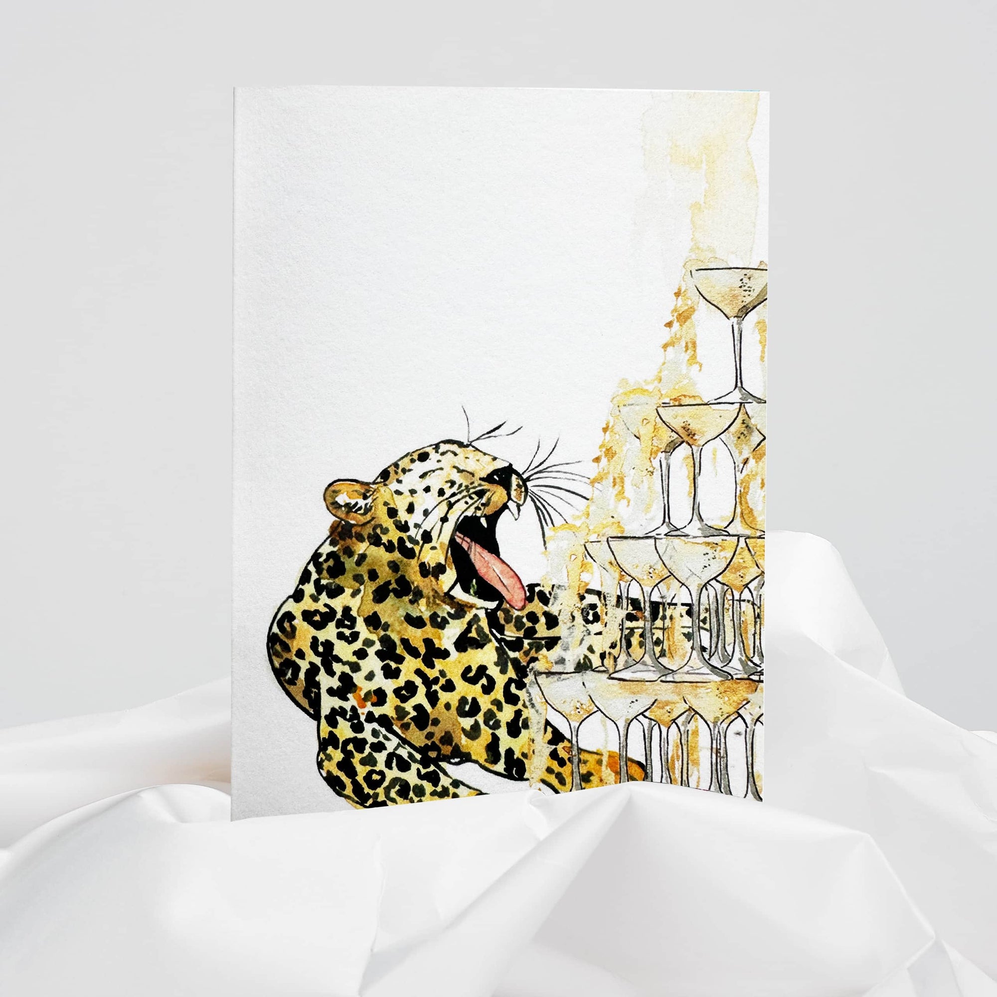 Drunken Leopard... Greeting Card