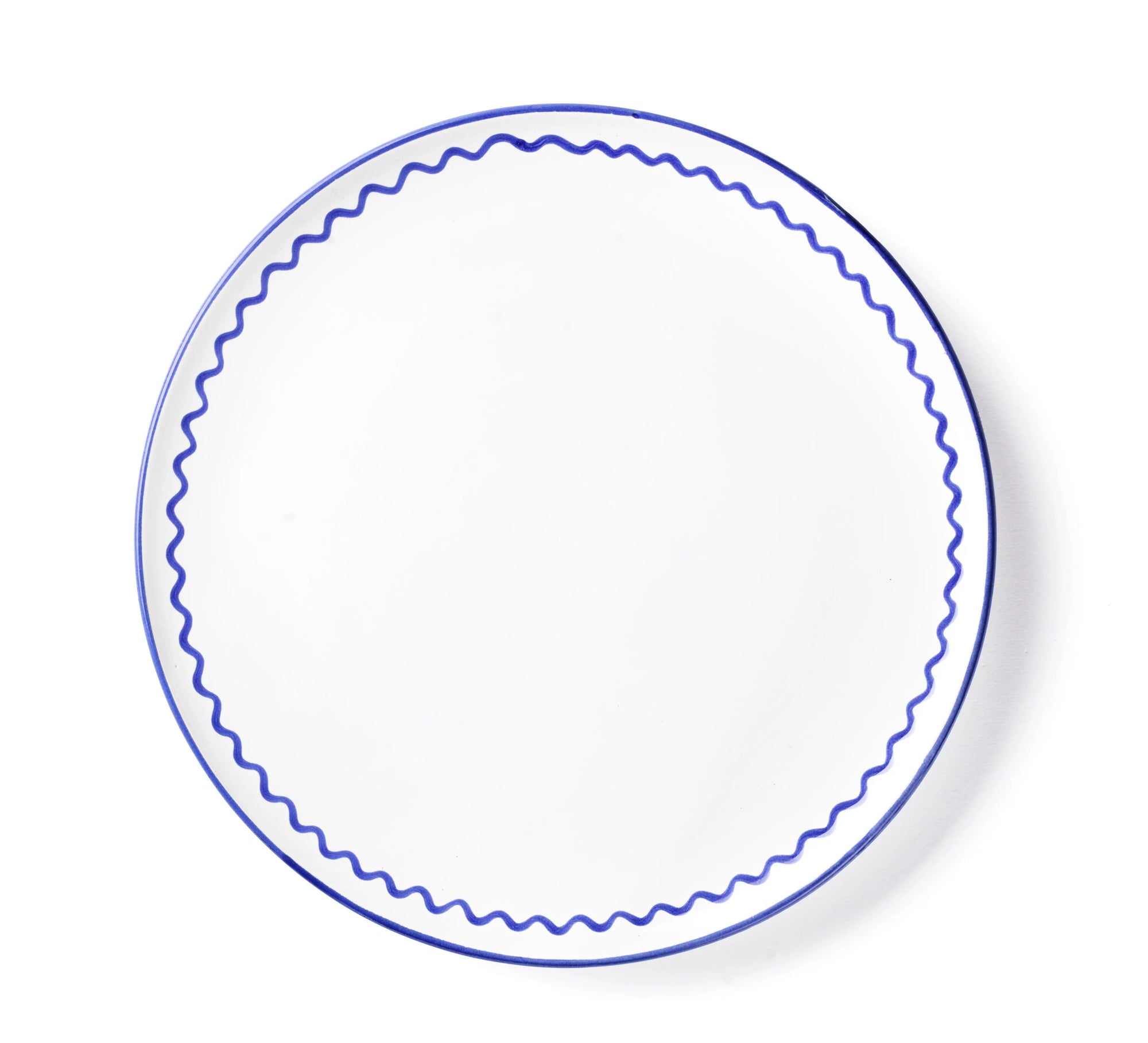 Dinner Plate -  Royal Blue Zigzag