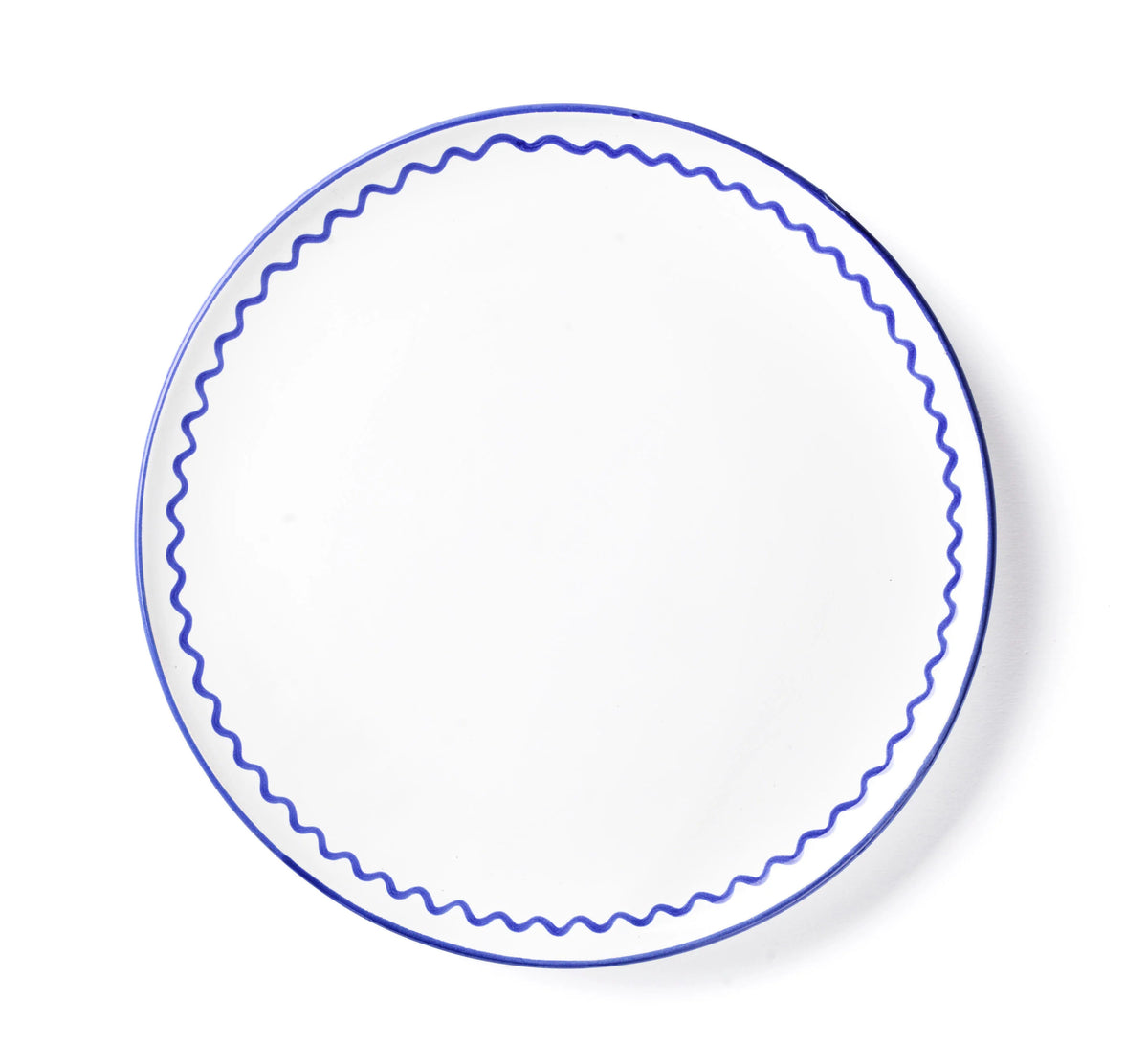 Dinner Plate - Royal Blue Zigzag
