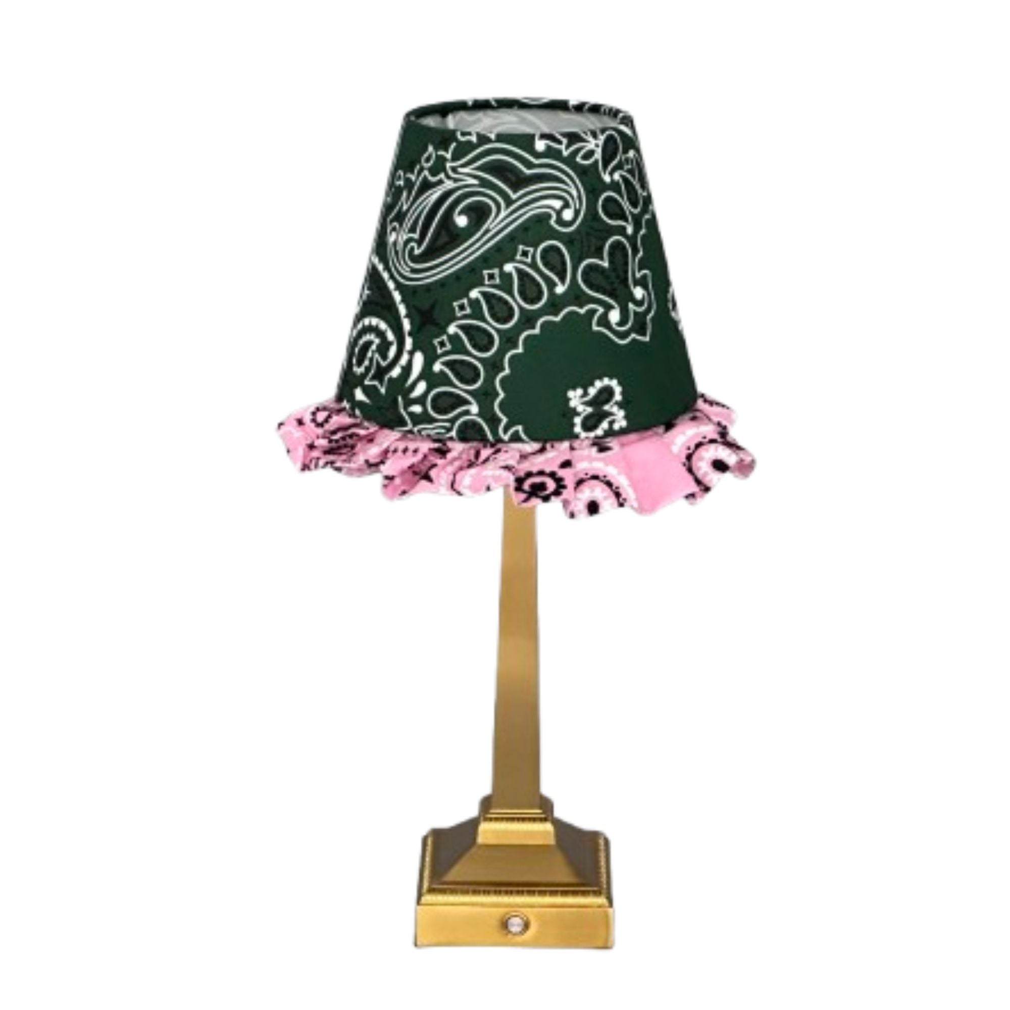 Charlie Table Lamp Green Paisley