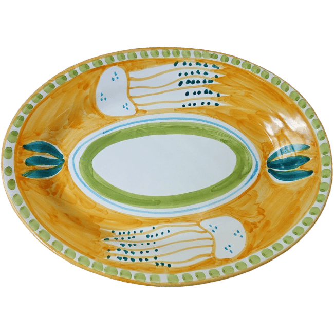 Méduse Jaune Oval Platter - 30cm