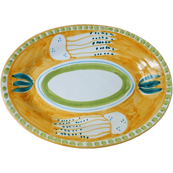 Méduse Jaune Oval Platter - 30cm