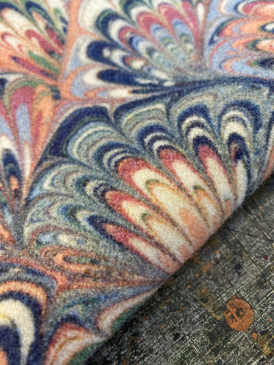 Marbled Fabric - 'Serpentine' Col: Summer - Wool Mix