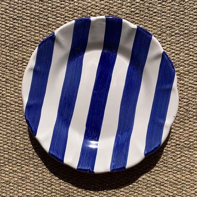 Blue 16 cm Stripe Plate