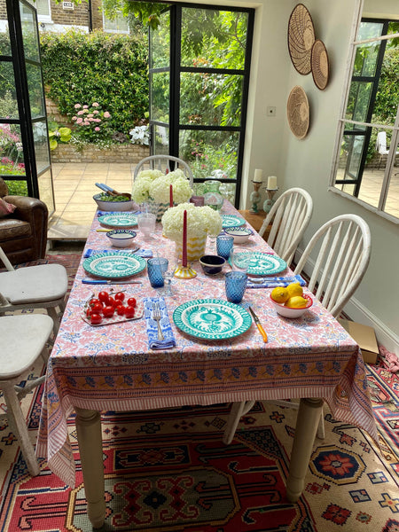 Kelpie Tablecloth In Pink-Blue-
