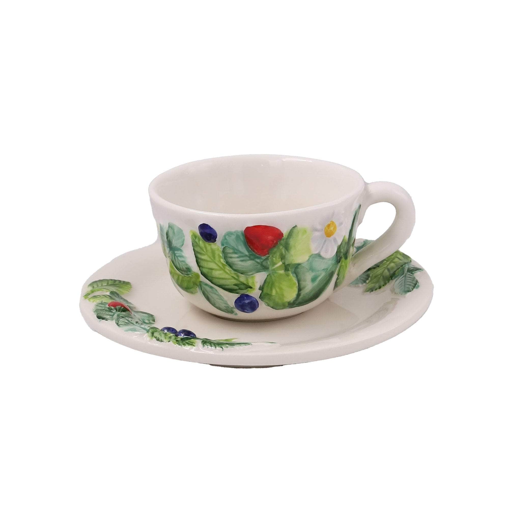 Frutti Di Bosco Teacup & Saucer,  Set Of 2
