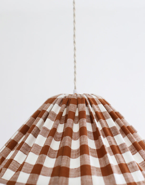 Conical Pendant Light Large Checks Malala ‘Terra’