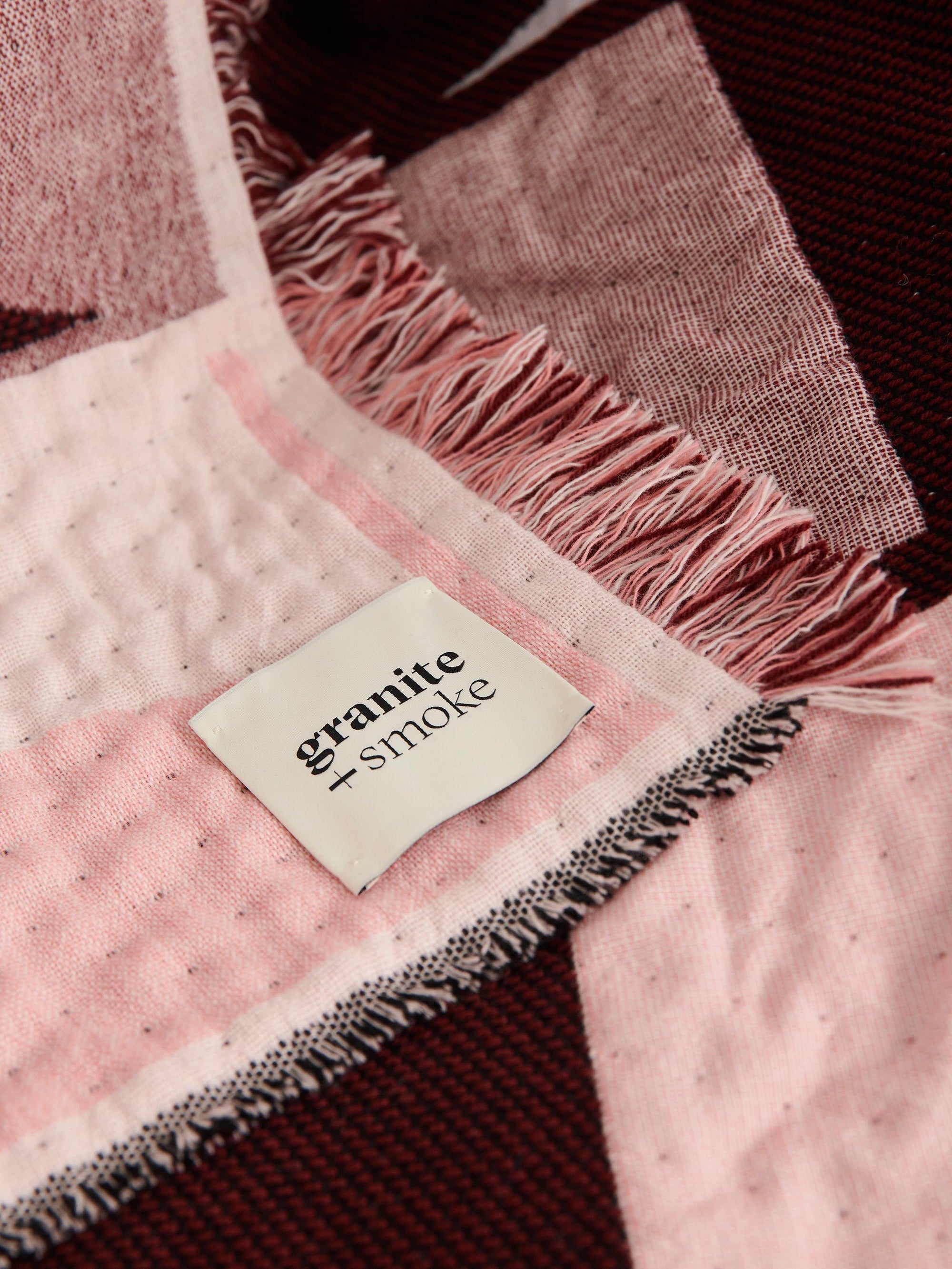 Grid Blanket Pink + Maroon