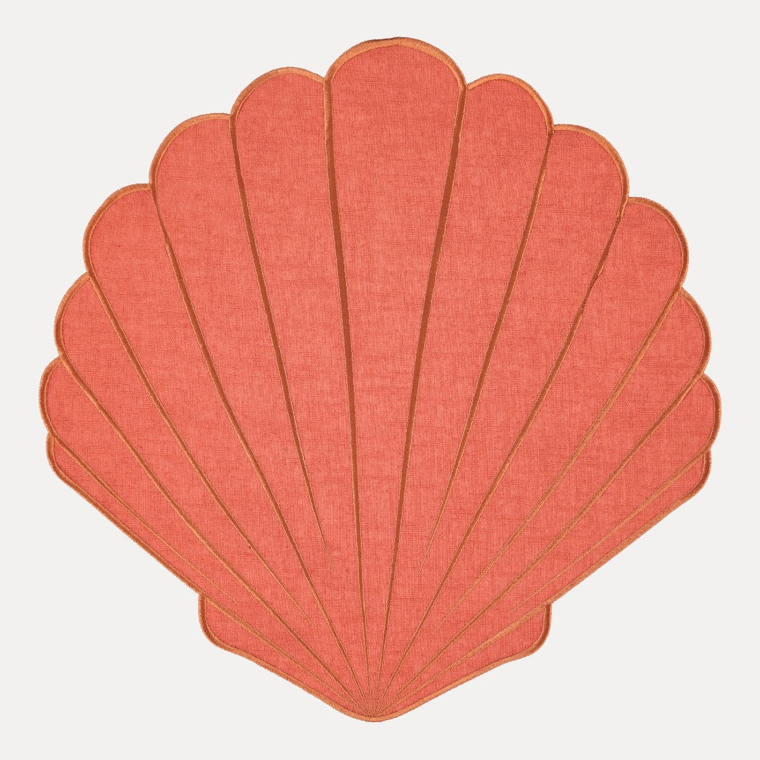 Shell Placemat, Terracotta with Terracotta