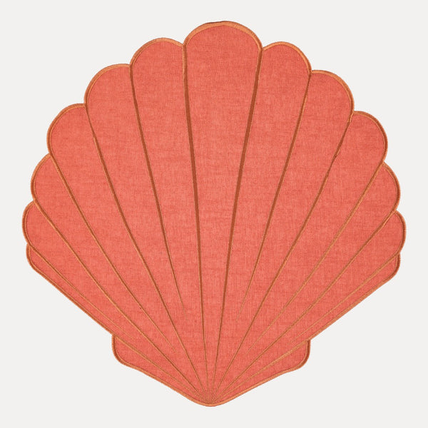 Shell Placemat, Terracotta with Terracotta
