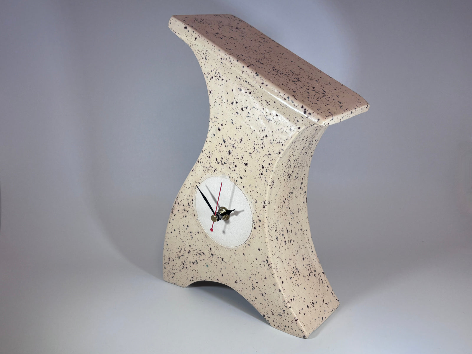Ceramic Mantel Clock - Honey Speckle Glaze