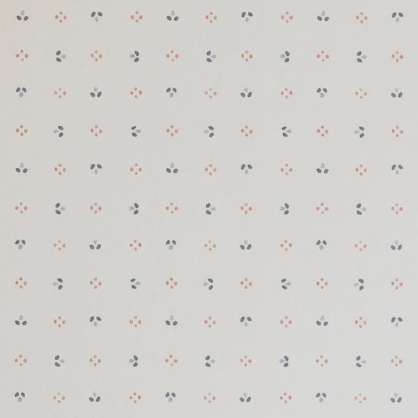 Minni Wallpaper - Bryony Blue and Soft Red