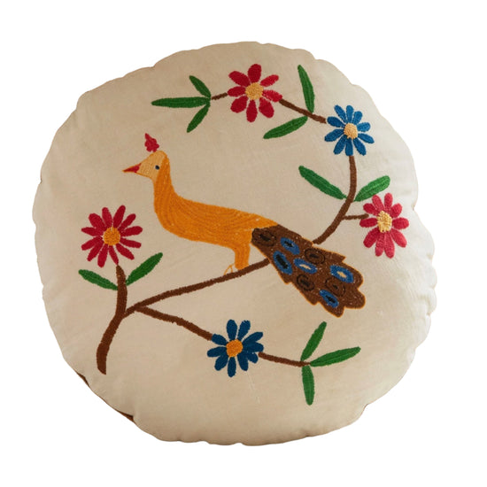 Delphi Peacock Vintage Pillow