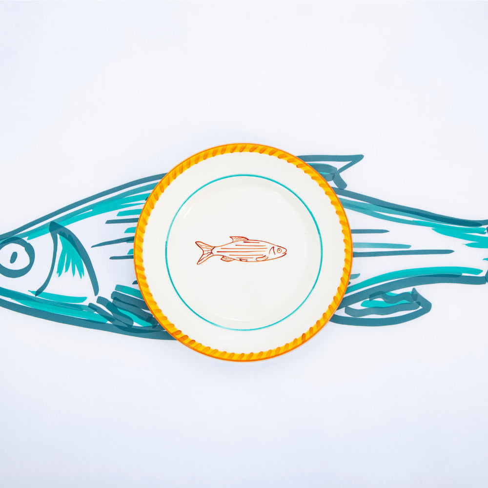 Smile Fish Dessert Plate Set-Of-Two