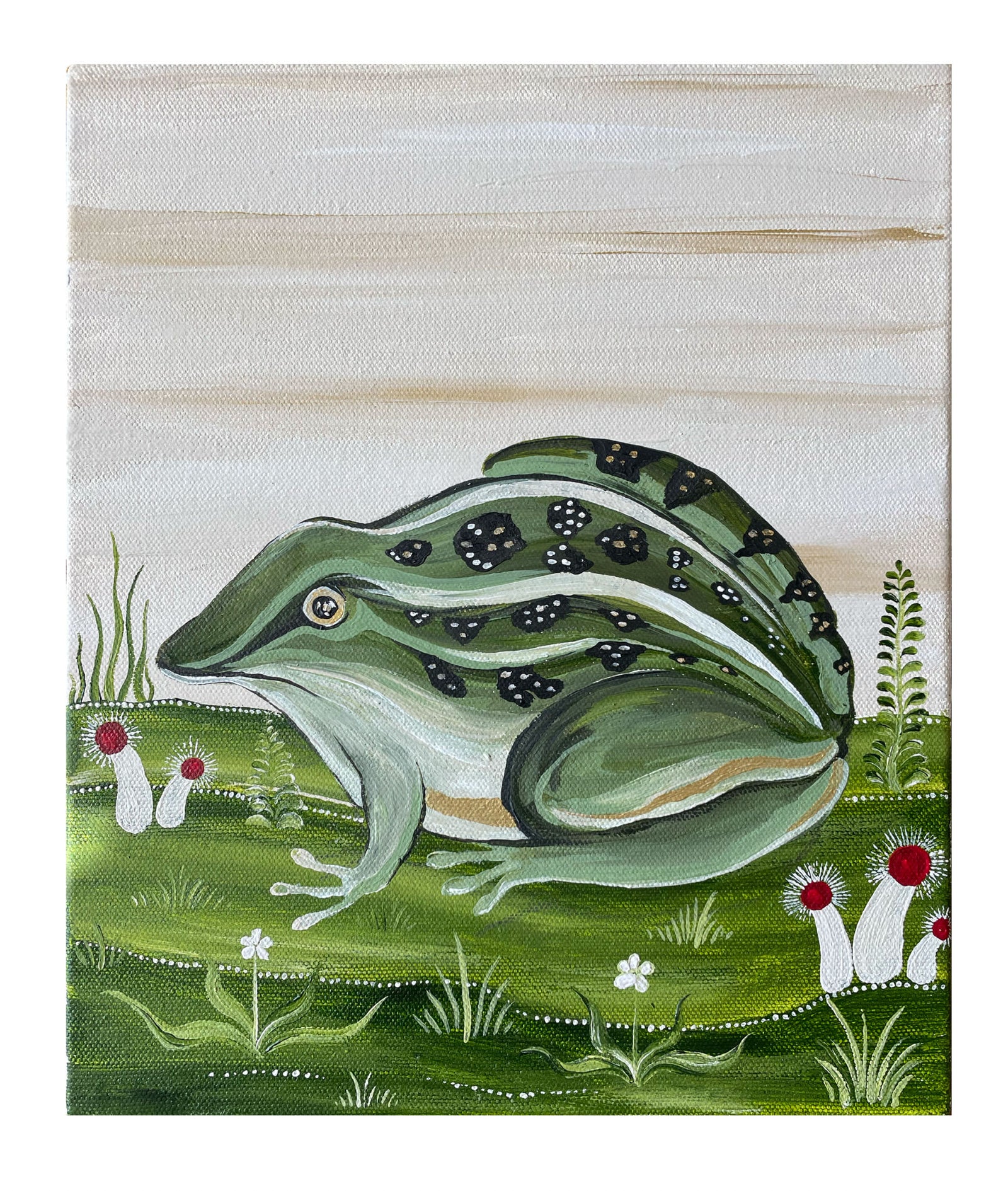 Mottled Toad On Canvas Painting