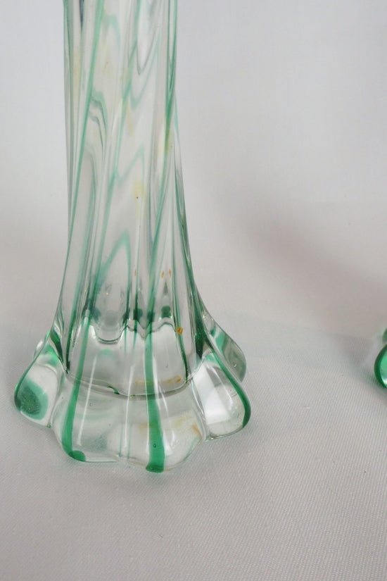 Glass and Silver Bud Vases