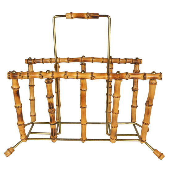 Vintage Bamboo Magazine Rack