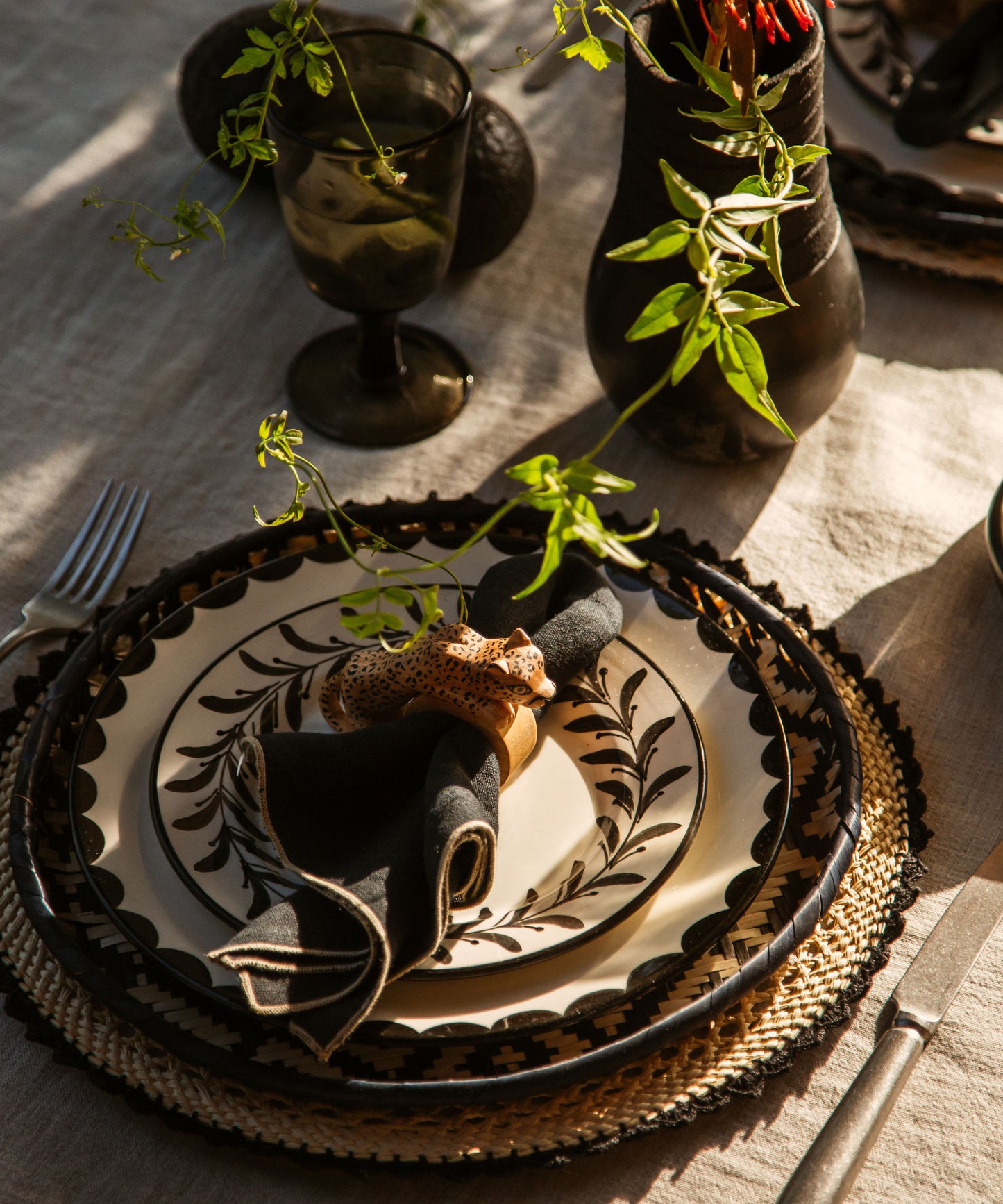 Crochet Placemat, Black