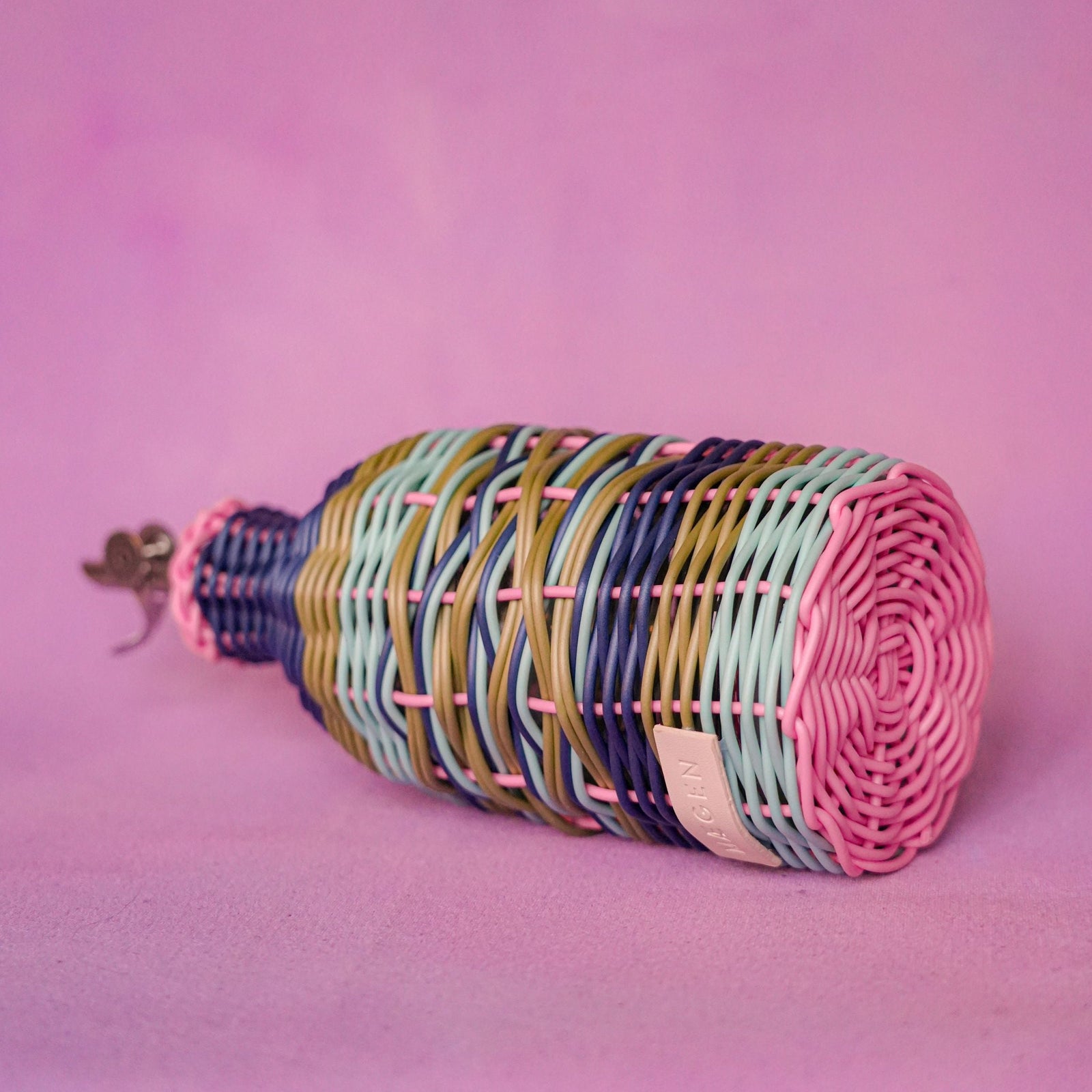 Woven Oil Pourer | Pink & Navy