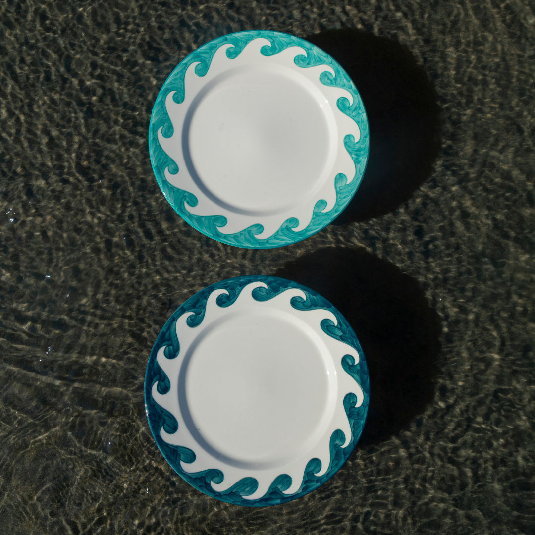 Blue Dive In Dinner Plate Set-Of-Two