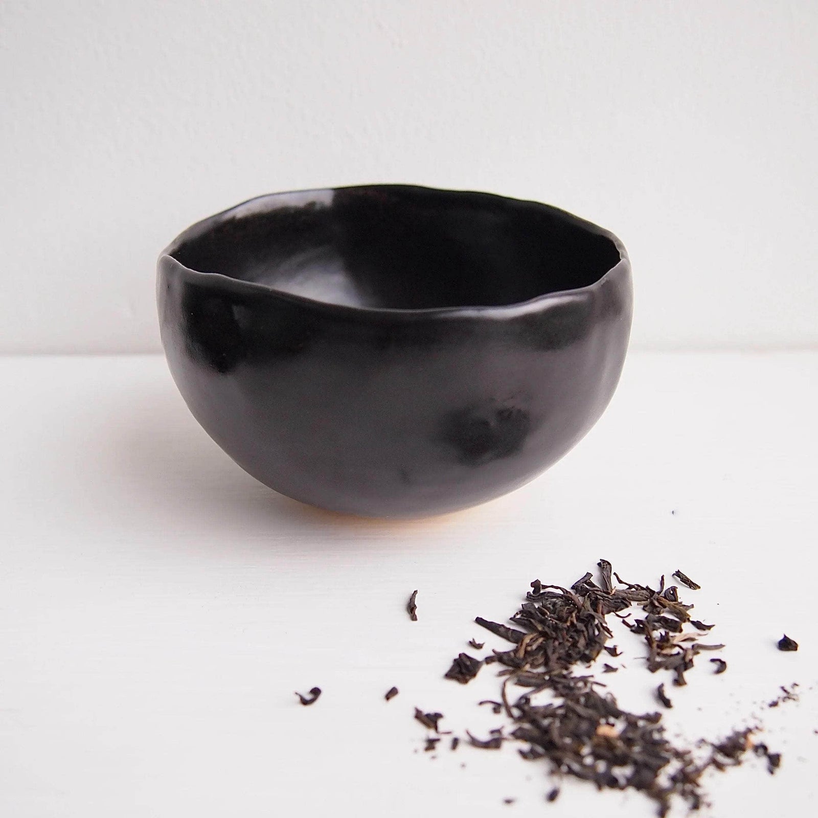 Handmade Black Cherry Pottery Tea Bowl