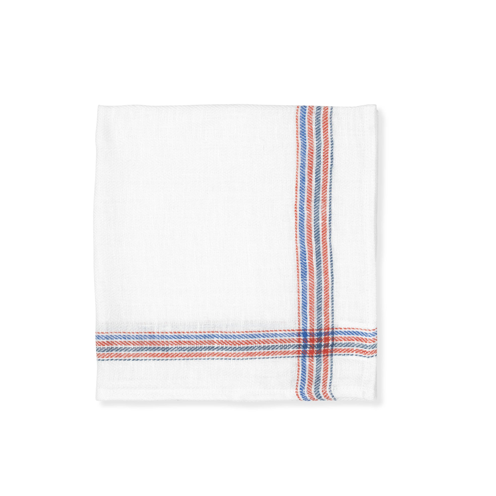 Set of 6 Personalised French Red & Blue Border Napkins