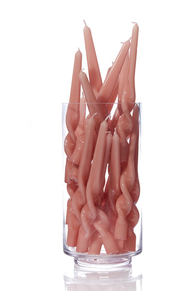 Twisted Taper Candle | Plaster Pink