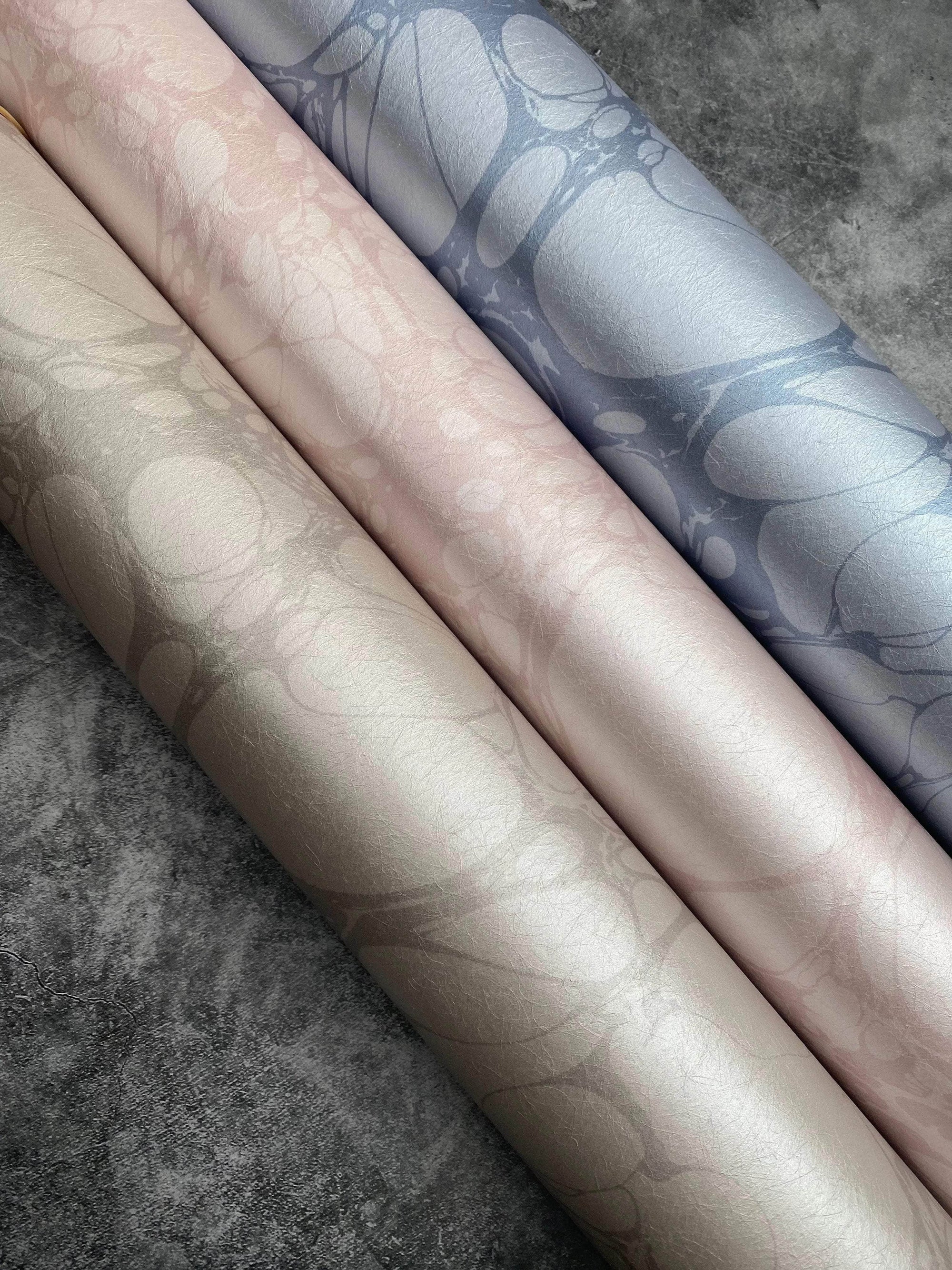 Marbled Wallpaper - 'Moucheté' - Col: Sea Holly - Mica Coated Non-Woven