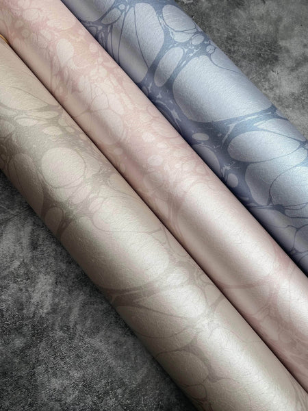 Marbled Wallpaper - 'Moucheté' - Col: Sea Holly - Mica Coated Non-Woven