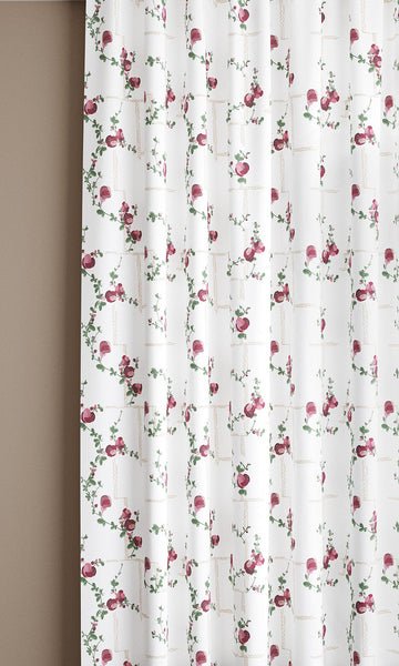 Coco, Fuchsia on White Linen Fabric