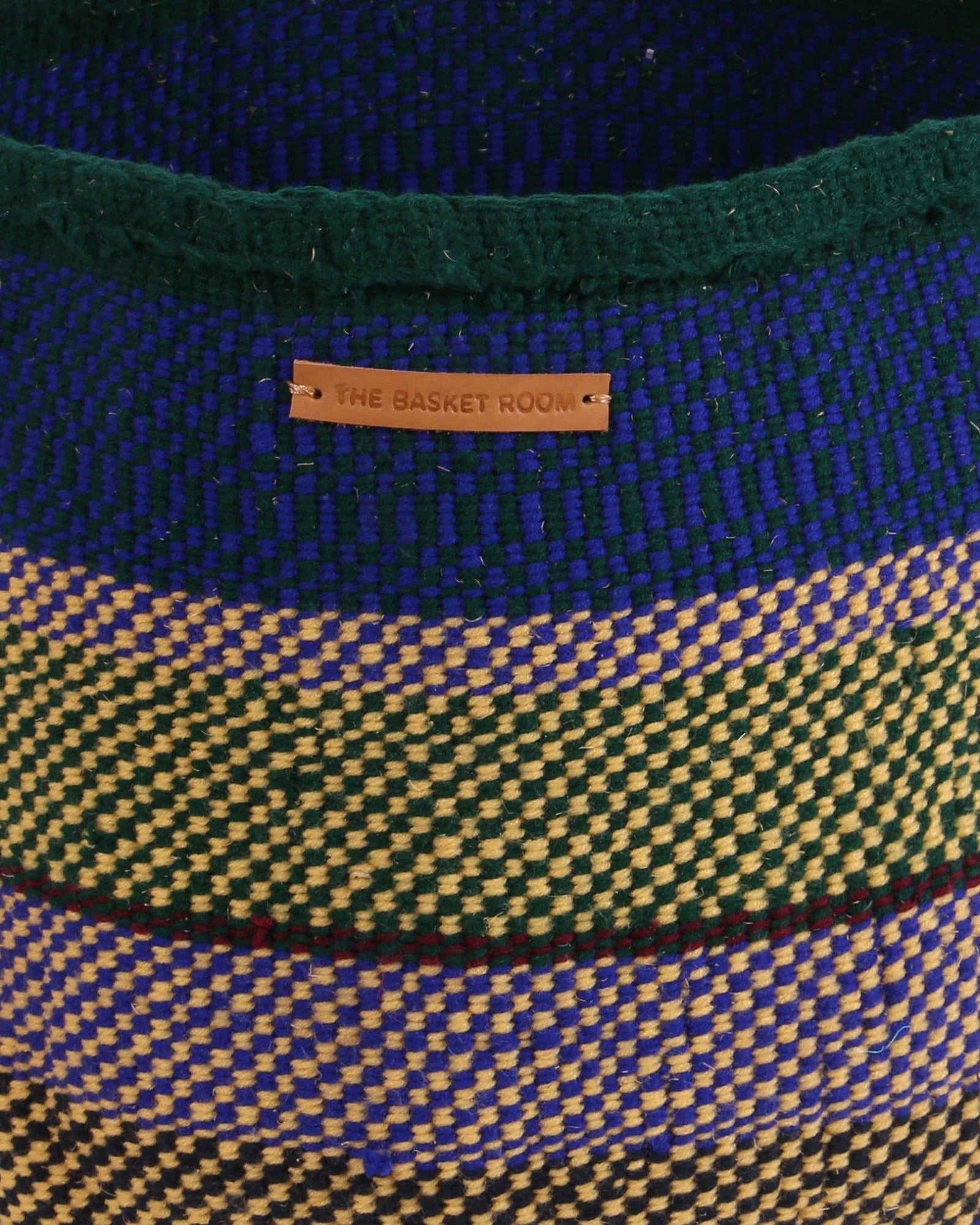 USO: Large Blue, Green and Yellow Wool Basket
