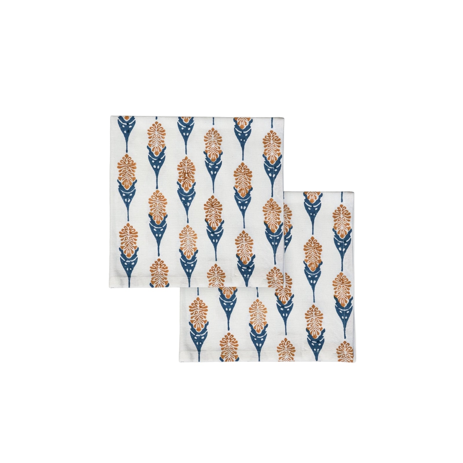 Bahaar Cotton Table Napkin - Mustard & Blue Set of 2