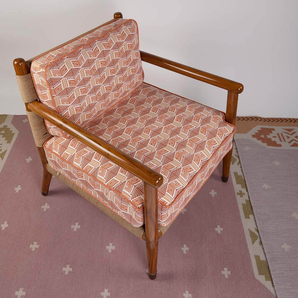 Orange Kullu House Fabric