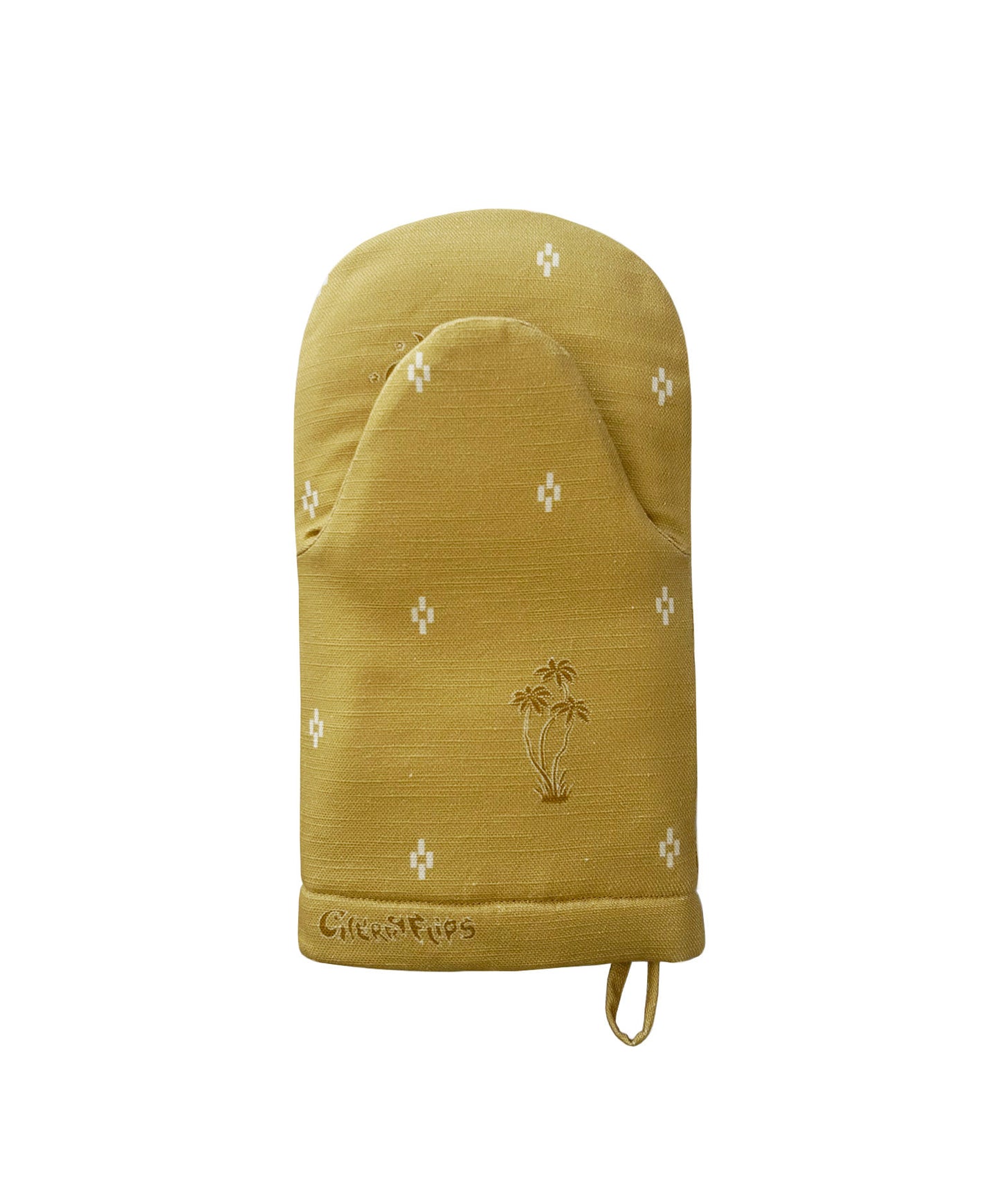 Redwork Oven Mitt in Yellow