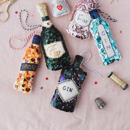 Dark Gin Sequin Hanging Ornament