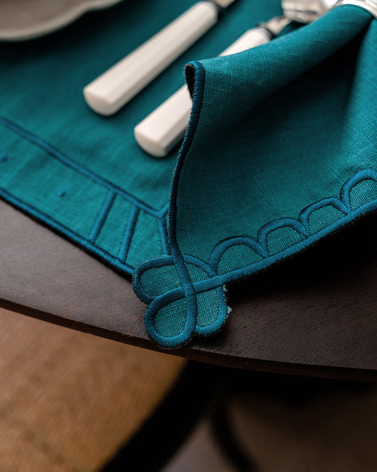 Belle Nuit Napkin, Sea Green with Sea Green