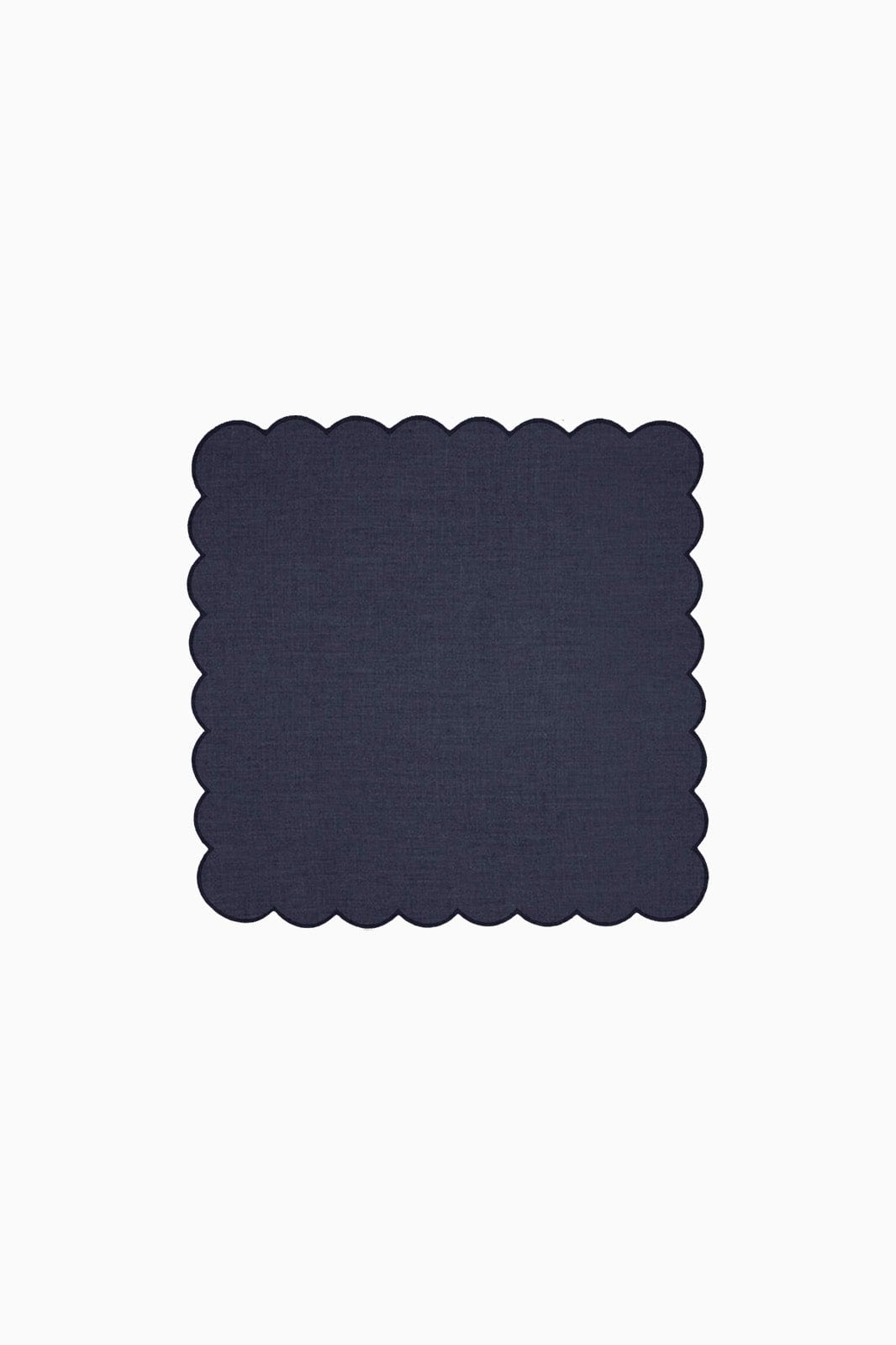 Zero-Waste Scalloped Linen Napkins Navy Blue - Set of 2
