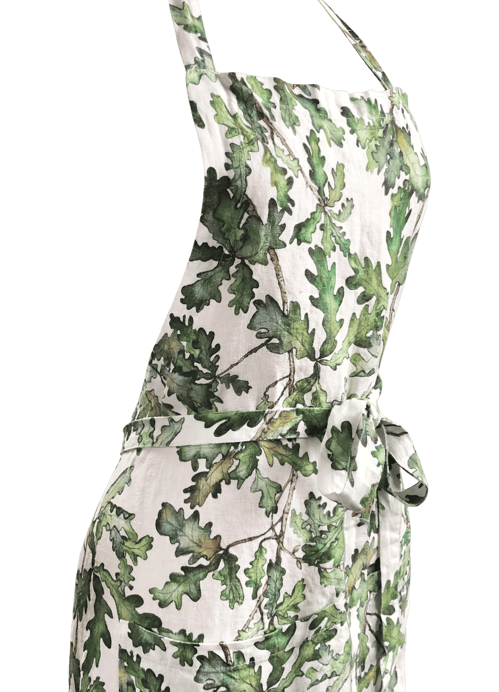 Oak Leaf Printed Linen Apron