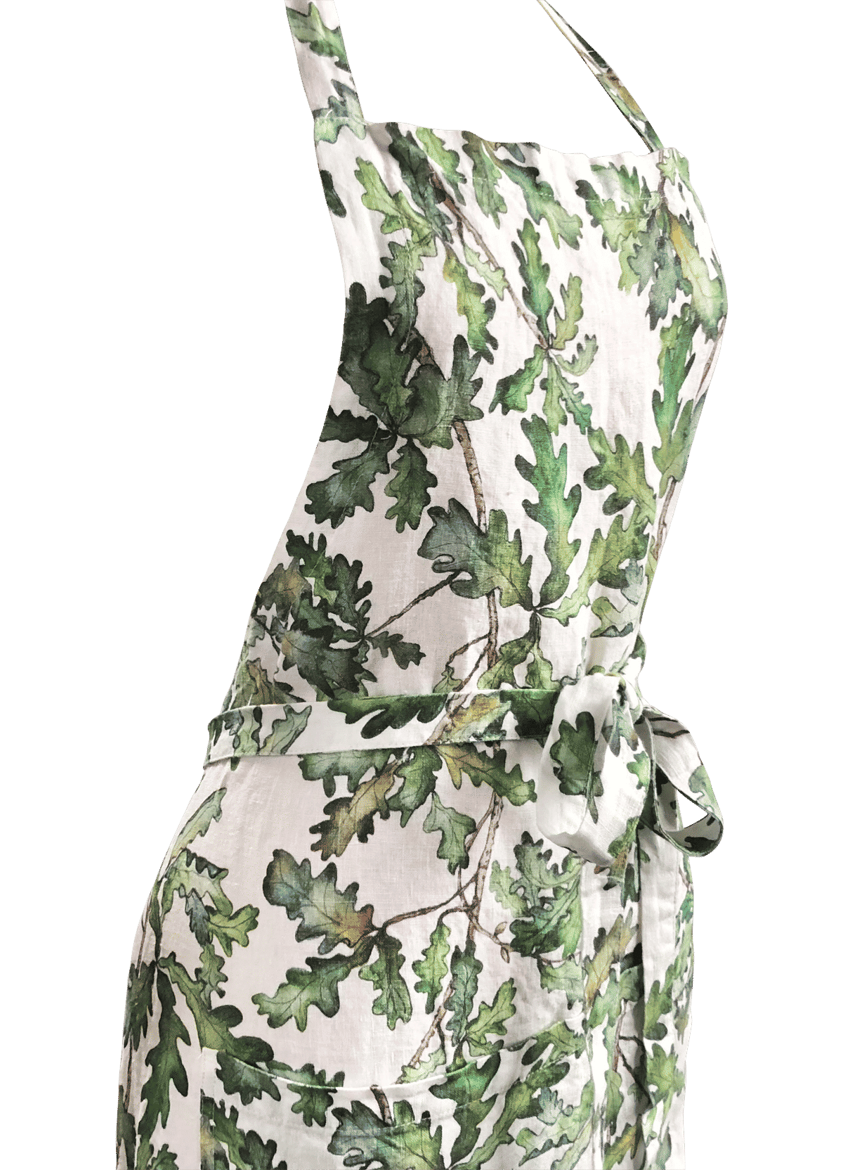 Oak Leaf Printed Linen Apron