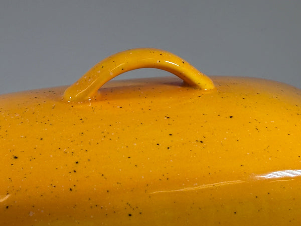 Yellow Butter Dish with Handle