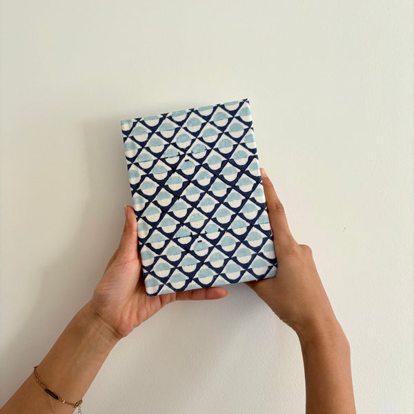 Handcrafted Sustainable Diary Journal Notebook , Blue Mosaic -A5 (Set of 2)