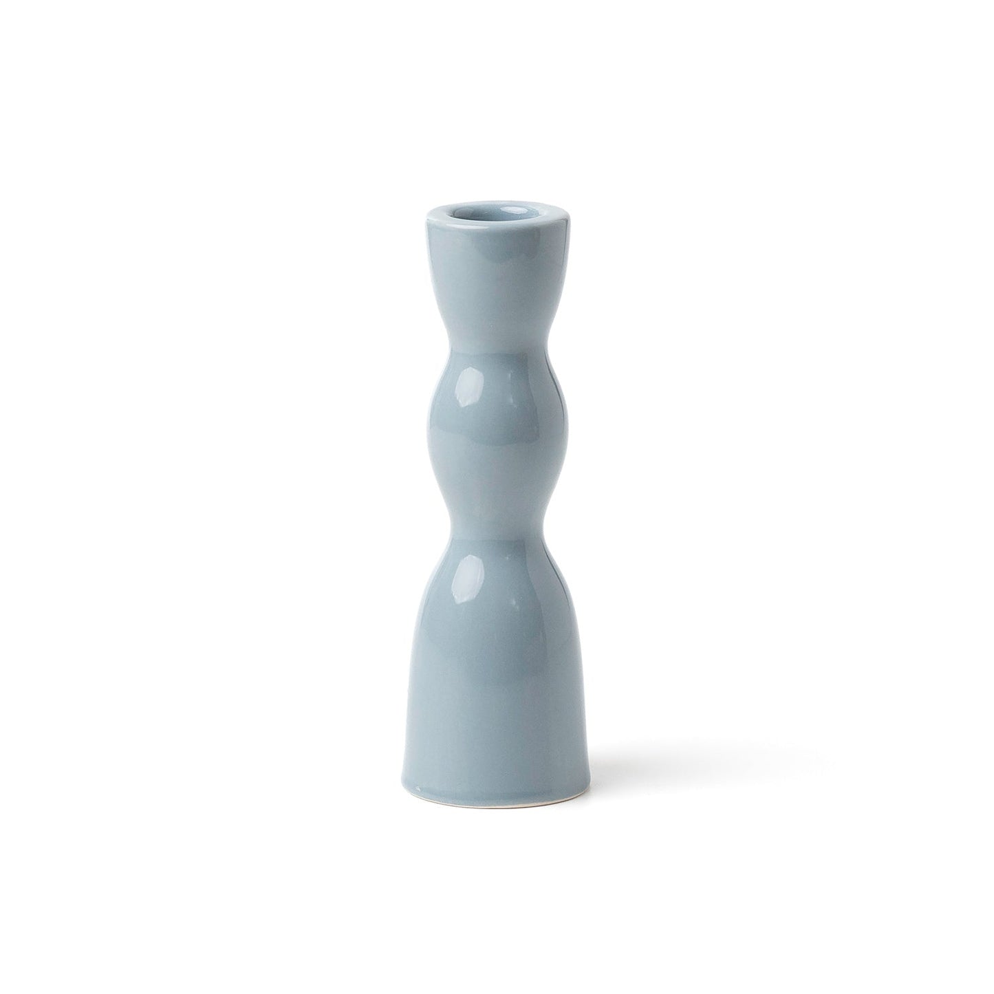 Wave Candleholder Low  - Blue Grey