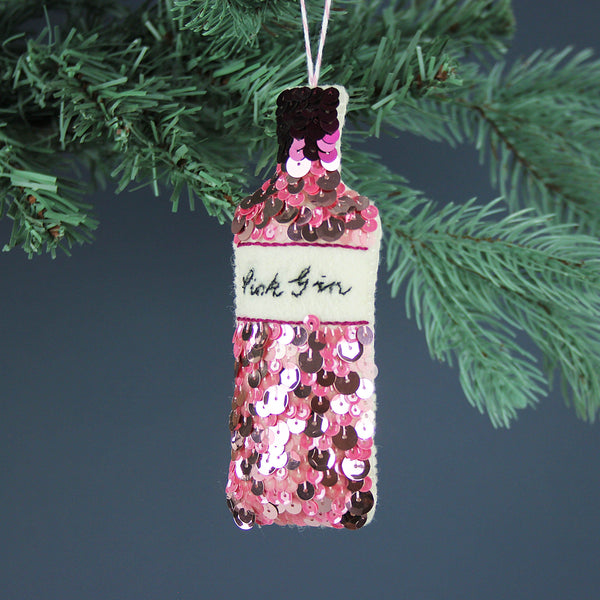 Pretty Pink Gin Sequin Hanging Ornament