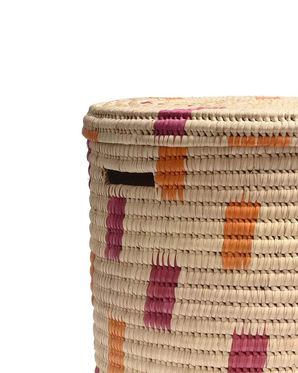 MADOADOA: Orange and Pink Brushstroke Laundry Basket