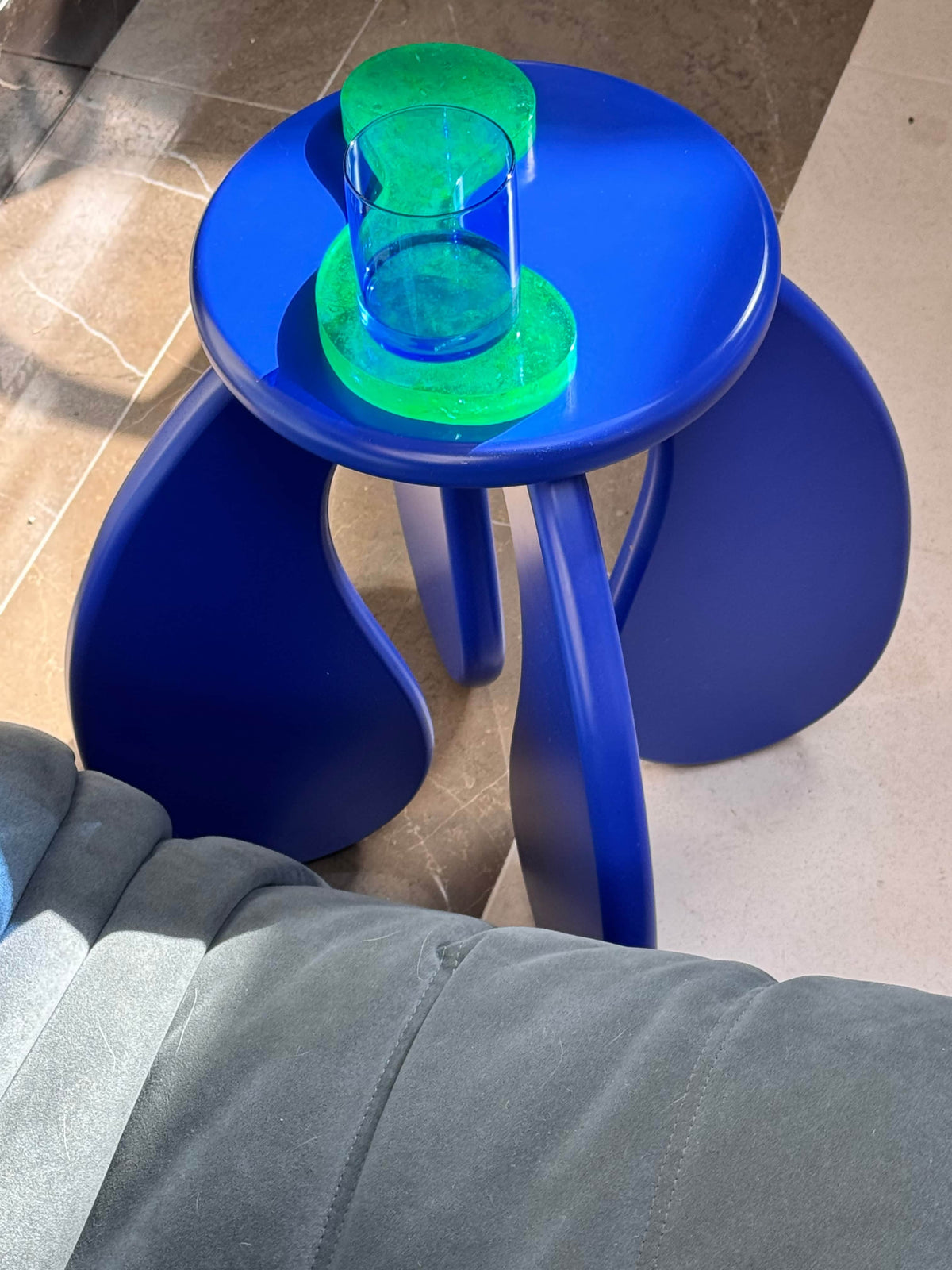 The 2 Drinks Coaster in Green Recycled Plastic